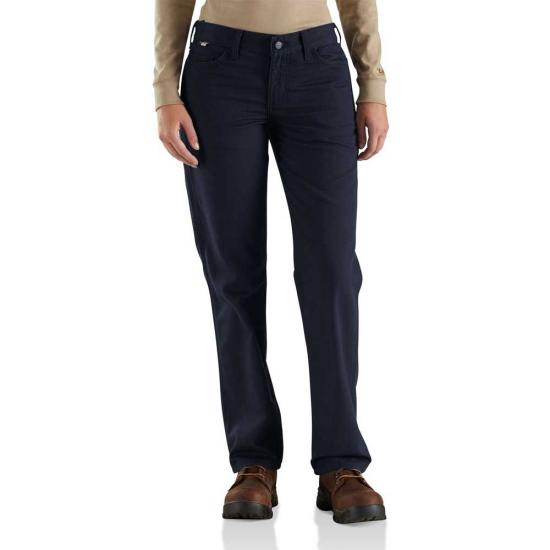 *SALE* KHAKI 12x30/ NAVY 8x30 - 14x30 - 14x32 LEFT!! Carhartt Women's FR Mid Rise Boot Cut Rugged Flex Canvas Pant